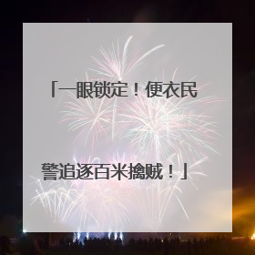 一眼锁定！便衣民警追逐百米擒贼！